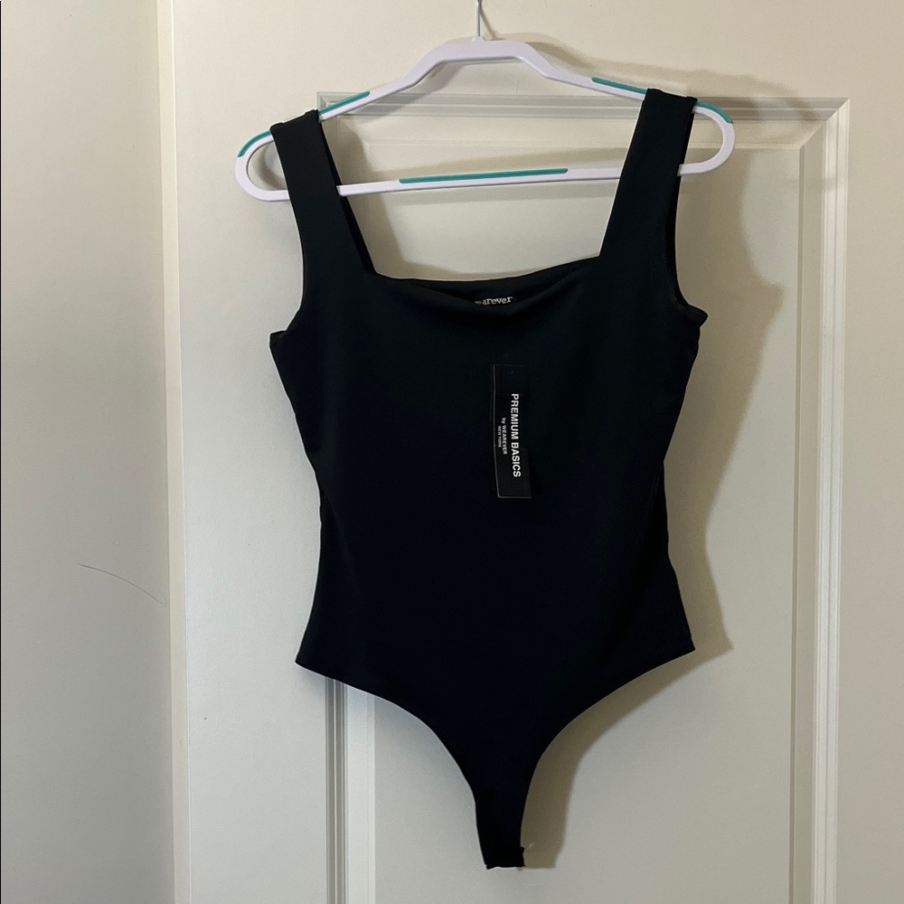 NWT Black Square Neck Bodysuit